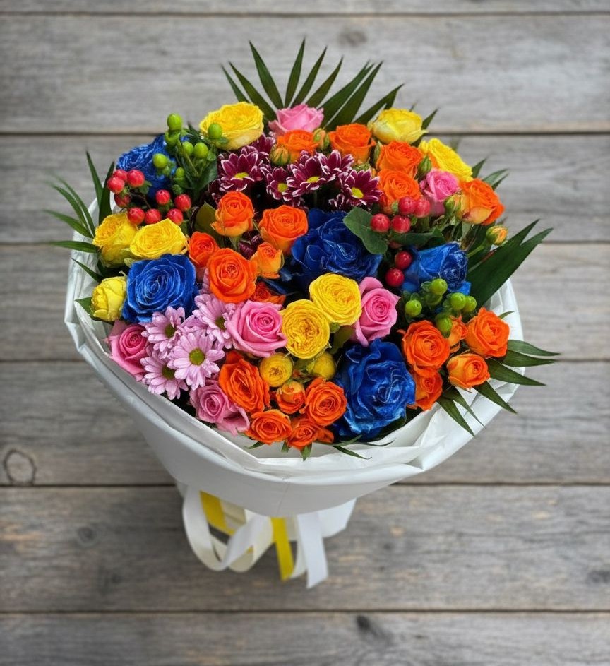 Букет цветов из: Розы и Хризантемы в Белебее