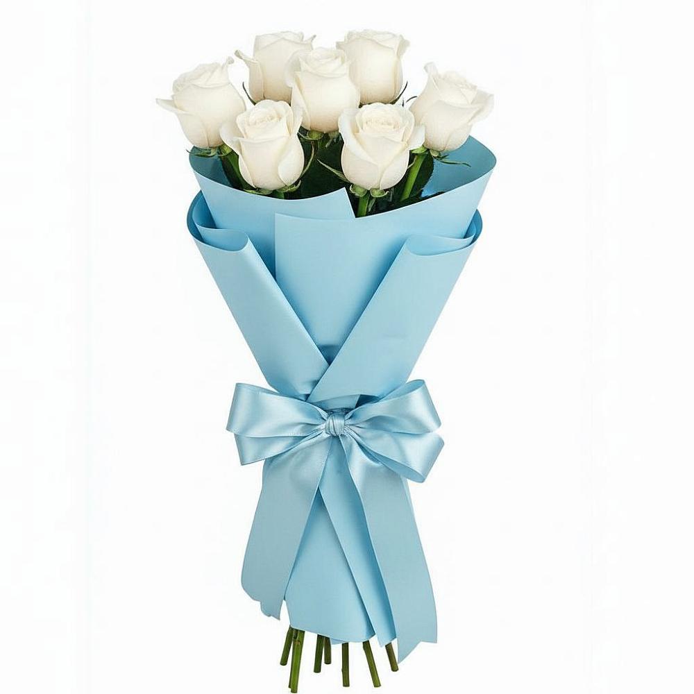 Букет 7 белых роз Проуд в Белебее