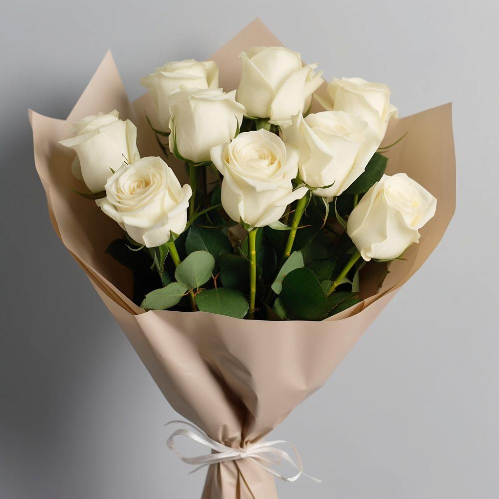 Букет 9 Белых роз Эдлесс Лав в Белебее