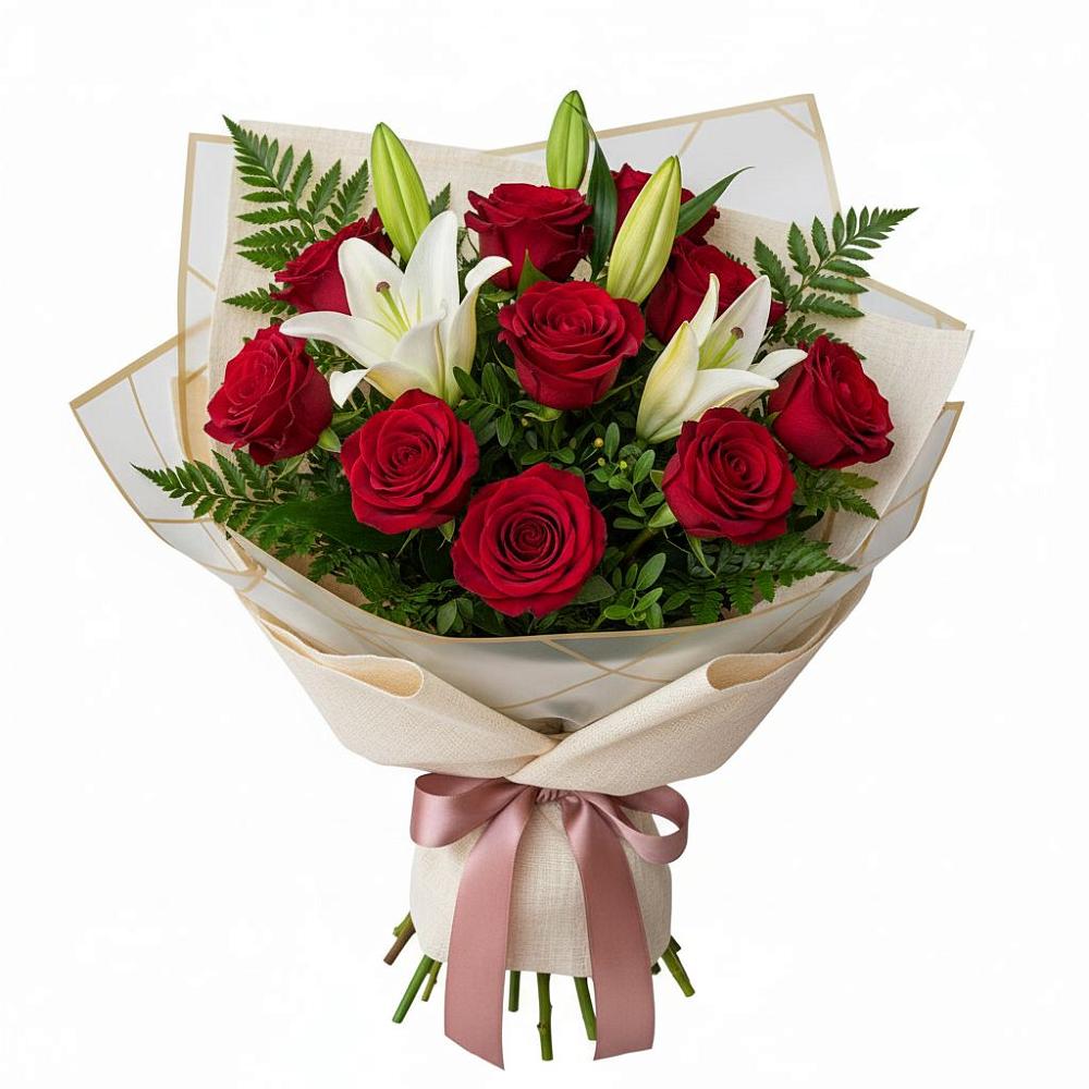 Букет цветов из: Лилии и Розы в Белебее