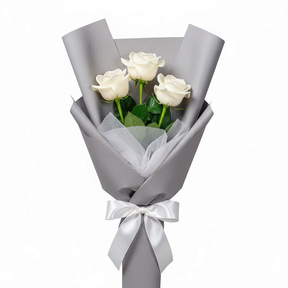 Букет 3 белые розы в Белебее