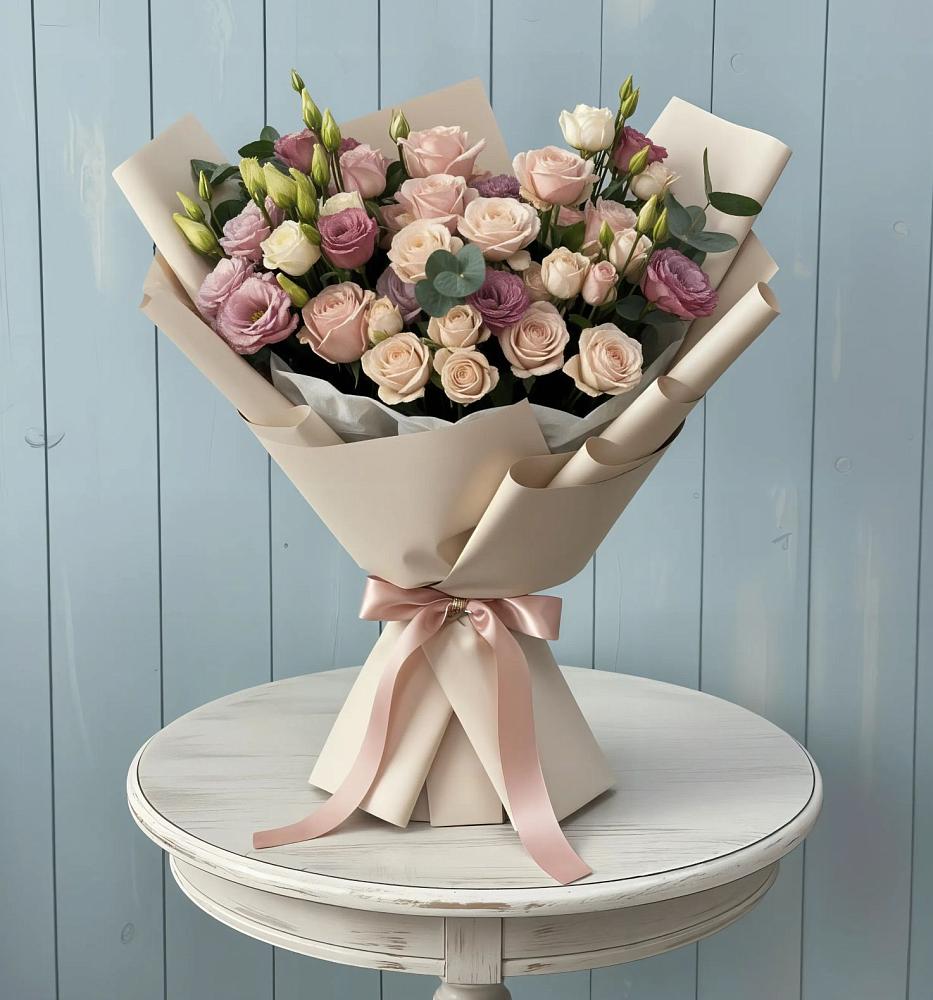 Букет цветов из: Розы и Лизиантусы в Белебее