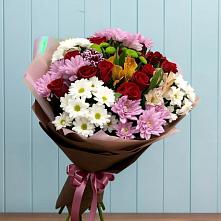 Букет цветов из:  Розы, Хризантемы и Альстромерии в Белебее