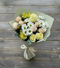 Букет цветов из:  Альстромерии, Розы и Хризантемы в Белебее